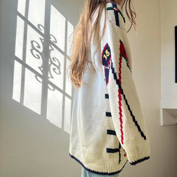 Vintage Heirlooms Golf Cardigan Large Preppy Grandpa Sweater - Picture 2 of 5